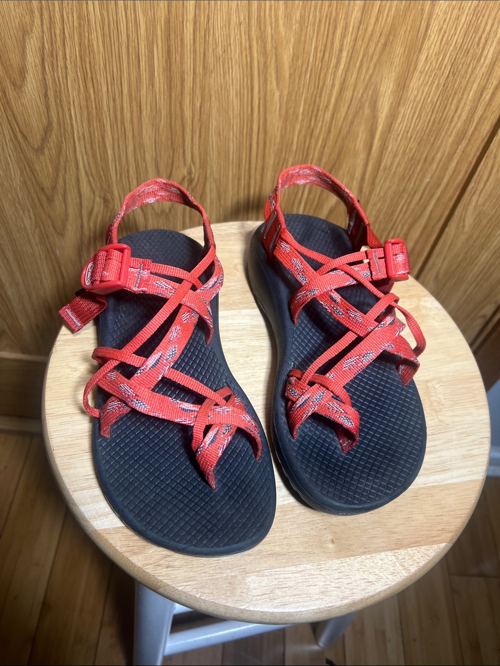Chaco Red Strappy Trail Sandals